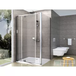   Ravak PIVOT PDOP2+PPS 120x90 cm-es nyílóajtós zuhanykabin fix oldalfallal,króm/transparent 03GG0C00Z1SET120PPS90