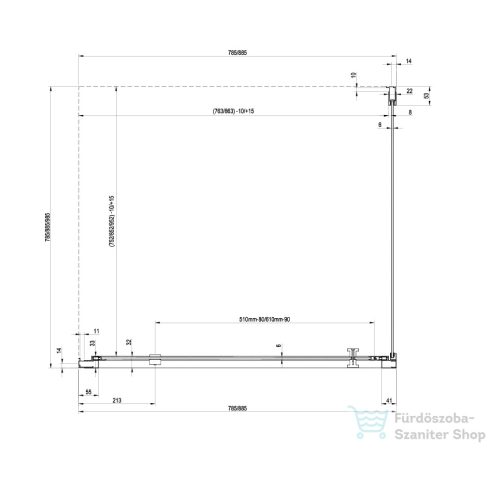 Ravak NEXTY NDOP1+NPSS 80x90 cm-es nyílóajtós zuhanykabin fix oldalfallal,fehér/króm/transparent 03O40100Z1SET80NPSS90