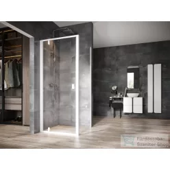   Ravak NEXTY NDOP1+NPSS 80x80 cm-es nyílóajtós zuhanykabin fix oldalfallal,fehér/transparent 03O40101Z1SET80NPSS80