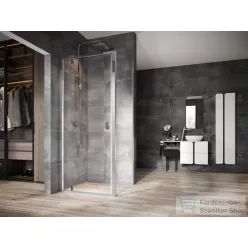   Ravak NEXTY NDOP1+NPSS 90x100 cm-es nyílóajtós zuhanykabin fix oldalfallal,króm/transparent 03O70C00Z1SET90NPSS100