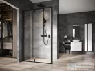 Ravak NEXTY NDOP2+NPSS 100x80 cm-es nyílóajtós zuhanykabin fix oldalfallal,fekete/transparent 03OA0300Z1SET100NPSS80