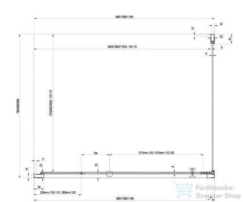 Ravak NEXTY NDOP2+NPSS 100x80 cm-es nyílóajtós zuhanykabin fix oldalfallal,szatén/transparent 03OA0U00Z1SET100NPSS80
