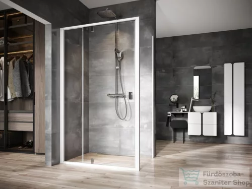 Ravak NEXTY NDOP2+NPSS 110x90 cm-es nyílóajtós zuhanykabin fix oldalfallal,fehér/króm/transparent 03OD0100Z1SET110NPSS90