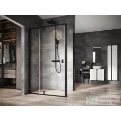   Ravak NEXTY NDOP2+NPSS 110x100 cm-es nyílóajtós zuhanykabin fix oldalfallal,fekete/transparent 03OD0300Z1SET110NPSS100