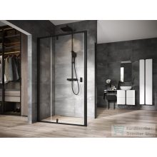   Ravak NEXTY NDOP2+NPSS 120x100 cm-es nyílóajtós zuhanykabin fix oldalfallal,fekete/transparent 03OG0300Z1SET120NPSS100