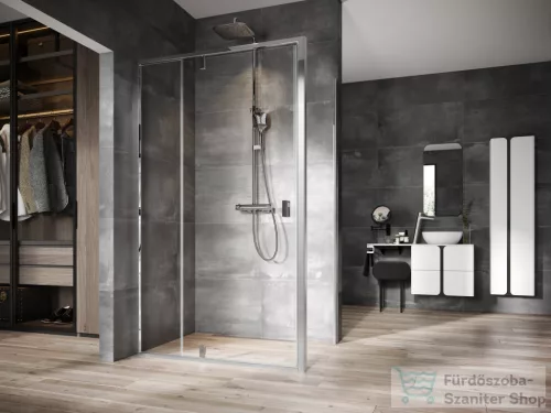 Ravak NEXTY NDOP2+NPSS 120x80 cm-es nyílóajtós zuhanykabin fix oldalfallal,króm/transparent 03OG0C00Z1SET120NPSS80