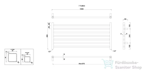 Sapho METRO fürdőszobai radiátor 1000x450 mm, króm 0411-10