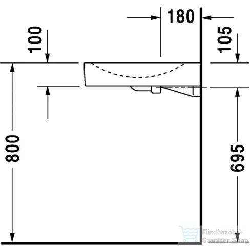 Duravit Architec 57,5x52 mosdó, kikönnyítve 0443580000 (  044358 )