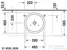 Duravit STARCK 1 46 cm-es ráültethető mosdó csaplyuk és túlfolyó nélkül 0445460000