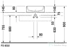 Duravit STARCK 1 46 cm-es ráültethető mosdó csaplyuk és túlfolyó nélkül 0445460000