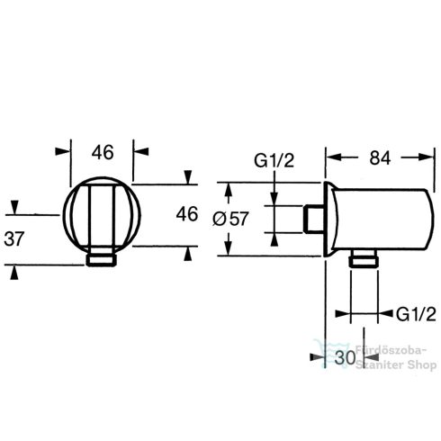 Hansa gégecső csatlakozós zuhanytartó,króm 04460100