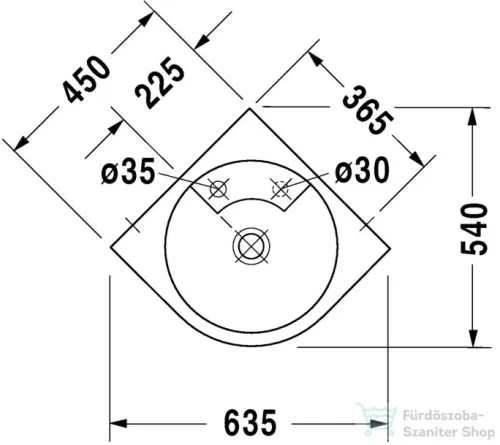 Duravit Architec 63,5x54 sarokmosdó 0448450000 ( 044845 )