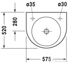 Duravit Architec 57,5x52 mosdó, kikönnyítve 0449580000 ( 044958 )
