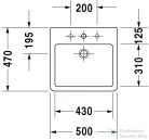 Duravit Vero 50x47 cm ráültethető mosdó 0452500000 ( 045250 )