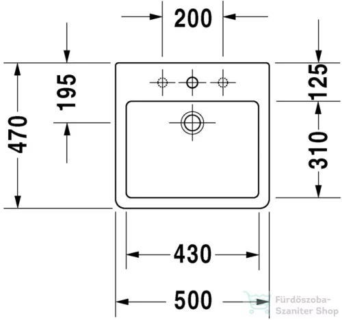 Duravit Vero 50x47 cm ráültethető mosdó 0452500000 ( 045250 )
