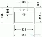 Duravit Vero 59,5x46,5 cm ráültethető mosdó 0452600000 ( 045260 )