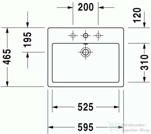 Duravit Vero 59,5x46,5 cm ráültethető mosdó 0452600000 ( 045260 )