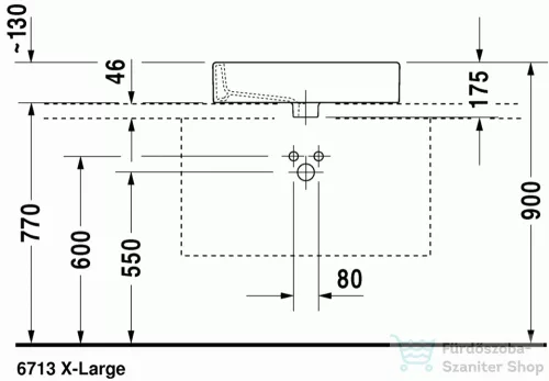 Duravit Vero 59,5x46,5 cm ráültethető mosdó 0452600000 ( 045260 )