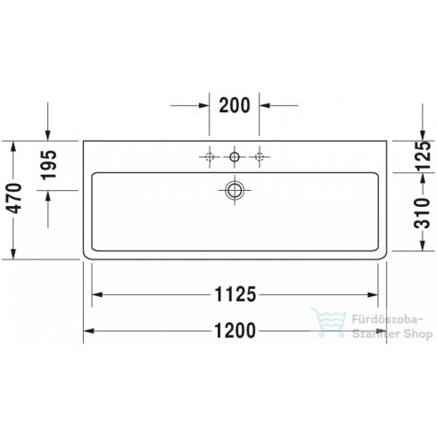 Duravit Vero 120x47 cm-es csiszolt aljú mosdó Wondergliss bevonattal,04541000271