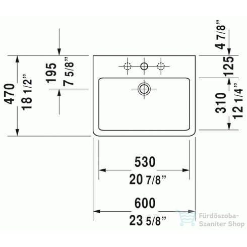 Duravit Vero 60x47 cm mosdó 0454600000 ( 045460 )