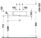 Duravit VERO 50x38 cm-es ráültethető mosdó csaplyuk és túlfolyó nélkül,Wondergliss bevonattal,04555000001