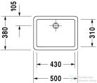 Duravit Vero 50x38 cm ráültethető mosdó 0455500000 ( 045550 )