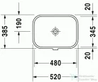 Duravit Happy D.2 48x34,5 cm alulról beépíthető mosdó 0457480000 ( 045748 )