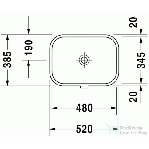 Duravit Happy D.2 48x34,5 cm alulról beépíthető mosdó 0457480000 ( 045748 )