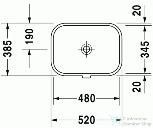 Duravit Happy D.2 48x34,5 cm alulról beépíthető mosdó 0457480000 ( 045748 )