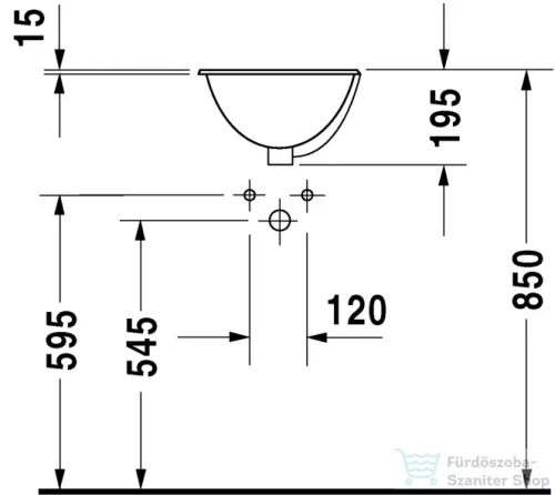 Duravit Architec Bali 33,5 cm-es beépíthető mosdó 0473340031 ( 047334 )