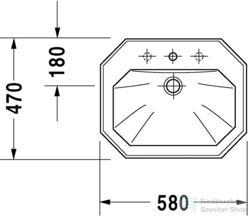 Duravit 1930 Series 58x47 beépíthető mosdó 0476580000 ( 047658 )