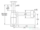 Sapho BONOMINI THERMOTRAP mosdó szifon 1'1/4 átmérő 32mm, króm (0570OT25K7 helyett) 0570EC25K7