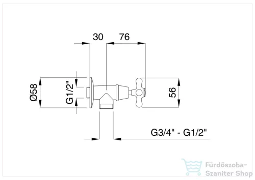 Bugnatese OLDĄ800 Sarokszelep 1/2-3/8" csatlakozású króm színben 057