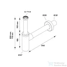 Sapho BONOMINI INOXMATER mosdószifon, 5/4", odpad 32mm, inox/matt arany (0581GD32K3)