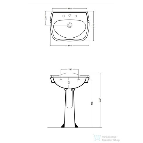 AXA CONTEA 64x48 fali mosdó 0603101