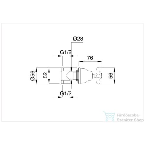 Bugnatese OLDĄ800 Csempeszelep 1/2" csatlakozású króm színben 060