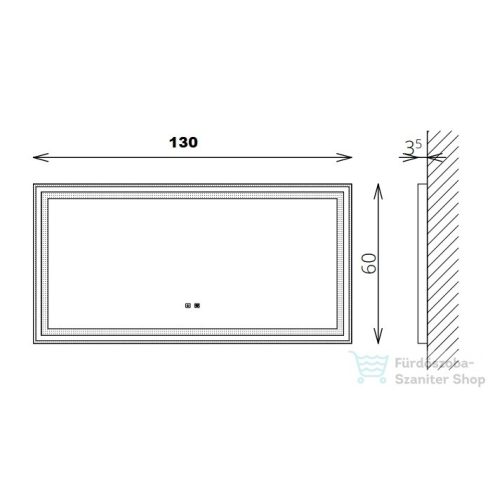 TBoss Floating Mirror Aura 140x60 cm-es tükör LED világítással 066101