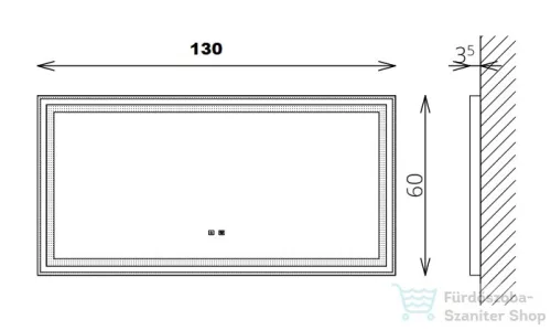 TBoss Floating Mirror Aura 140x60 cm-es tükör LED világítással 066101