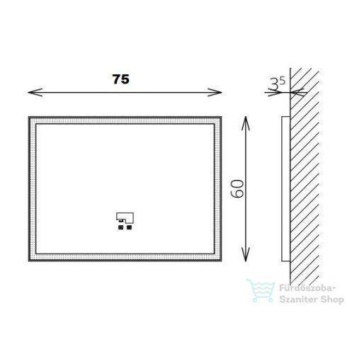 TBoss Floating Mirror Aura 75x60 cm-es tükör LED világítással 069101