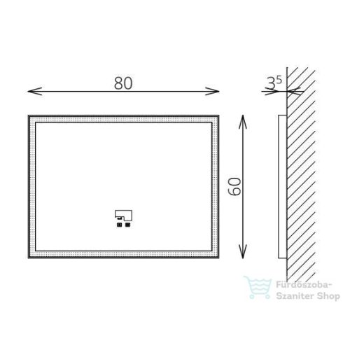 TBoss Floating Mirror Aura 80x60 cm-es tükör LED világítással 070101