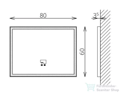 TBoss Floating Mirror Aura 80x60 cm-es tükör LED világítással 070101