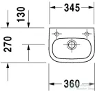 Duravit D-Code 36x27 cm kézmosó, jobb csaplyukas 07053600082 ( 070536 )