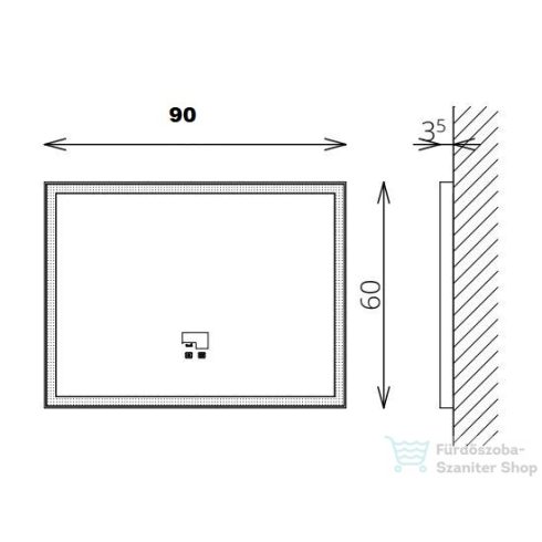 TBoss Floating Mirror Aura 90x60 cm-es tükör LED világítással 071101