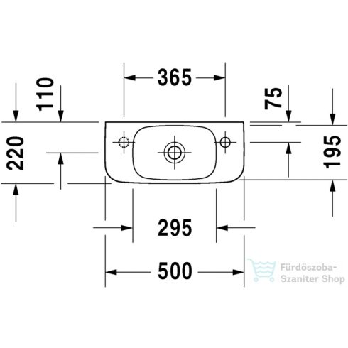 Duravit DURASTYLE  50x22 cm-es kézmosó jobbos csaplyukkal,Wondergliss bevonattal,07135000081