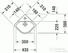 Duravit ME BY STARCK 43,5x38 cm-es sarokkézmosó Wondergliss bevonattal,07224300001