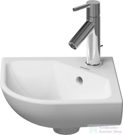 Duravit ME BY STARCK 43,5x38 cm-es sarokkézmosó,White Satin Matt,Wondergliss bevonattal,07224332001