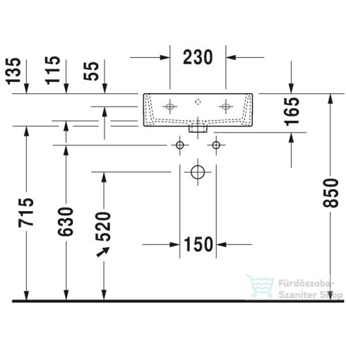 Duravit VERO AIR 45x35 cm-es kézmosó Wondergliss bevonattal,07244500271