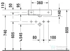 Duravit VERO AIR 500x250 mm-es bútorral aláépíthető mosdó csaplyuk nélkül,0724500000