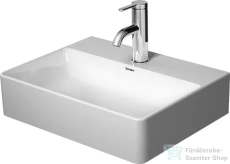 Duravit DURASQUARE 45x35 cm-es bútorral aláépíthető mosdó túlfolyó nélkül,Wondergliss bevonattal,07324500411