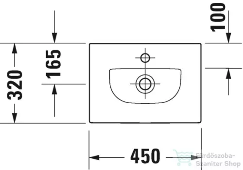 Duravit Viu 45x32 bútorral aláépíthető kézmosó 0733450041 ( 073345 )